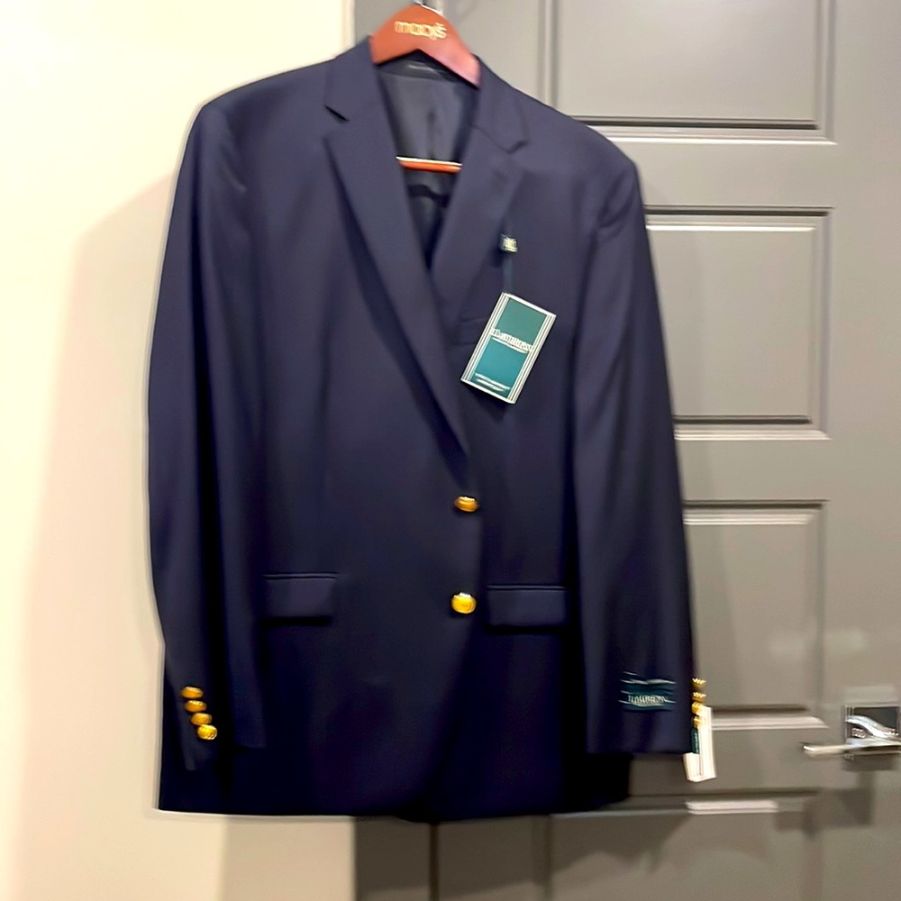 NWT Lauren-Ralph Lauren Sports Coat. Navy. 46 L.